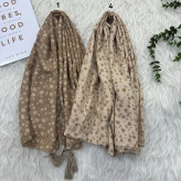 شال نخی کرم قواره 190 در 75 سانتی متر مناسب استفاده روزمره