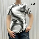 تیشرت H&M راه راه دکمه نما نخ پنبه چهارفصل زنانه و دخترانه تنخور راحت سایز بزرگ