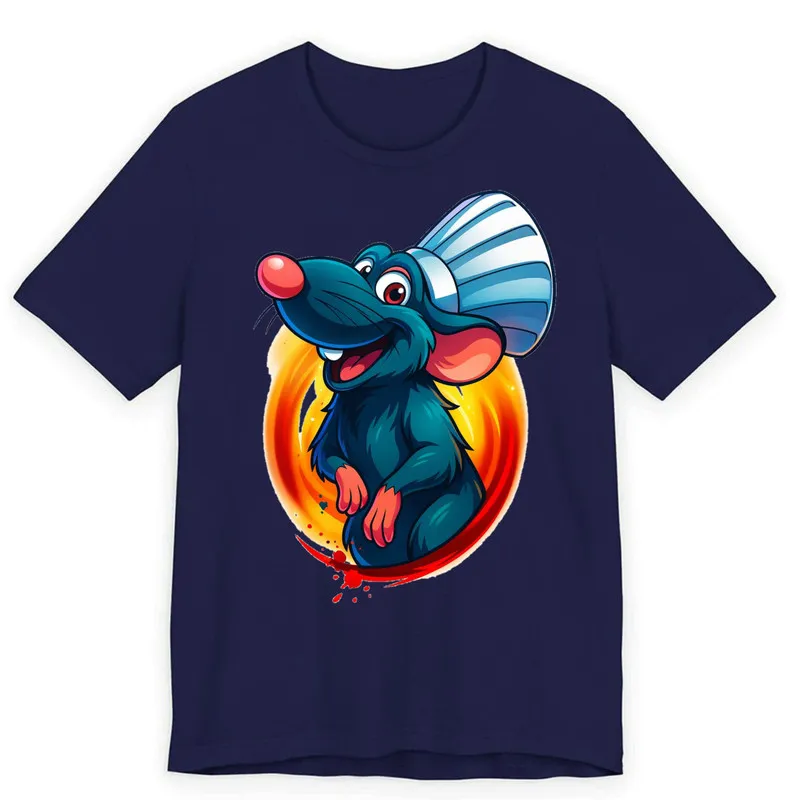 تیشرت آستین کوتاه یقه گرد مردانه مدل موش سرآشپز کد 505
