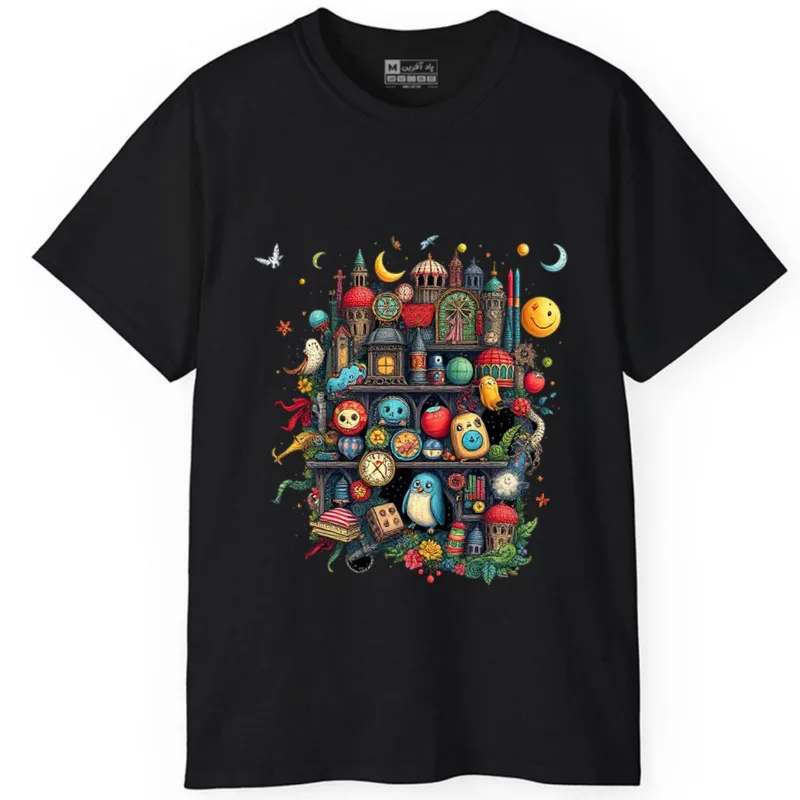 تیشرت آستین کوتاه مردانه پاد آفرین مدل حیوانات خونه کد 1841 طرح چاپ مقاوم