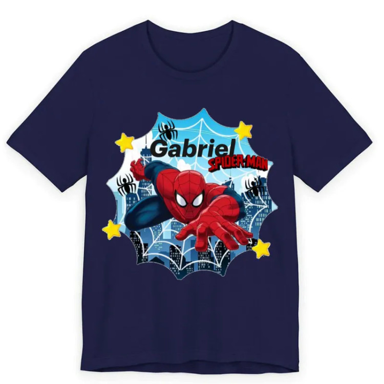 تیشرت آستین کوتاه یقه گرد مردانه مدل مرد عنکبوتی کد 523