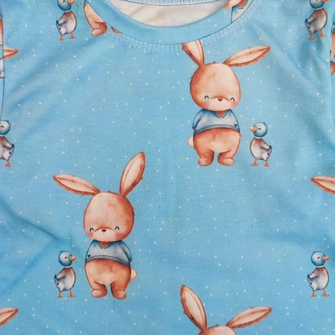ست بلوز و شلوار بچگانه طرح خرگوش جنس نخ پنبه نرم و لطیف