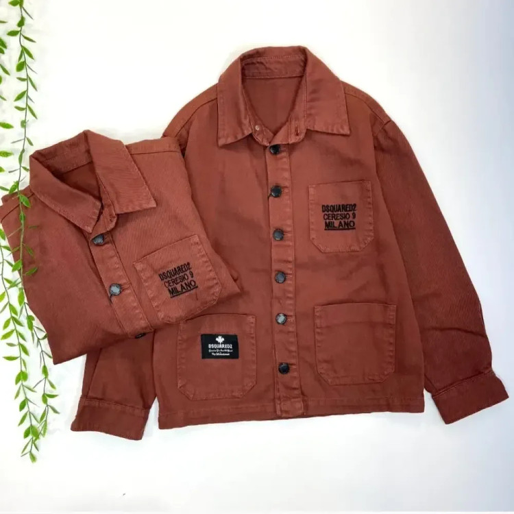 کت جین اسپرت دخترانه و پسرانه رنگ عنابی مدل TTS250