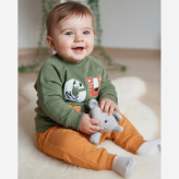 ست بلوز و شلوار نوزادی طرح cool animal رنگ ایندیگو