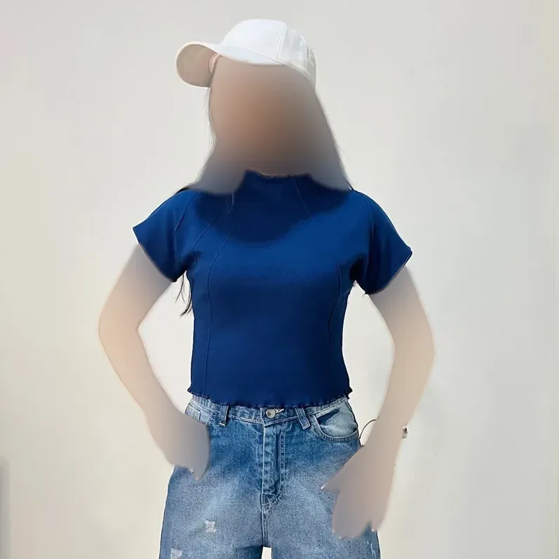 کراپ تاپ زنانه کبریتی رگه دوزی کد 1439