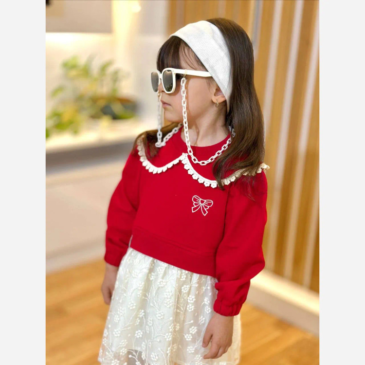 پیراهن دخترانه دورس و دانتل مجلسی سایز 40 تا 55 مناسب 3 تا 10 سال
