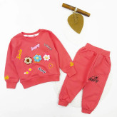 بلوز شلوار دخترانه طرح سه گل جنس پنبه ای کد 10664