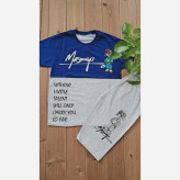 ست تیشرت و شلوارک پسرانه طرح لاک پشت نینجا جنس پنبه یک رو و ملانژ