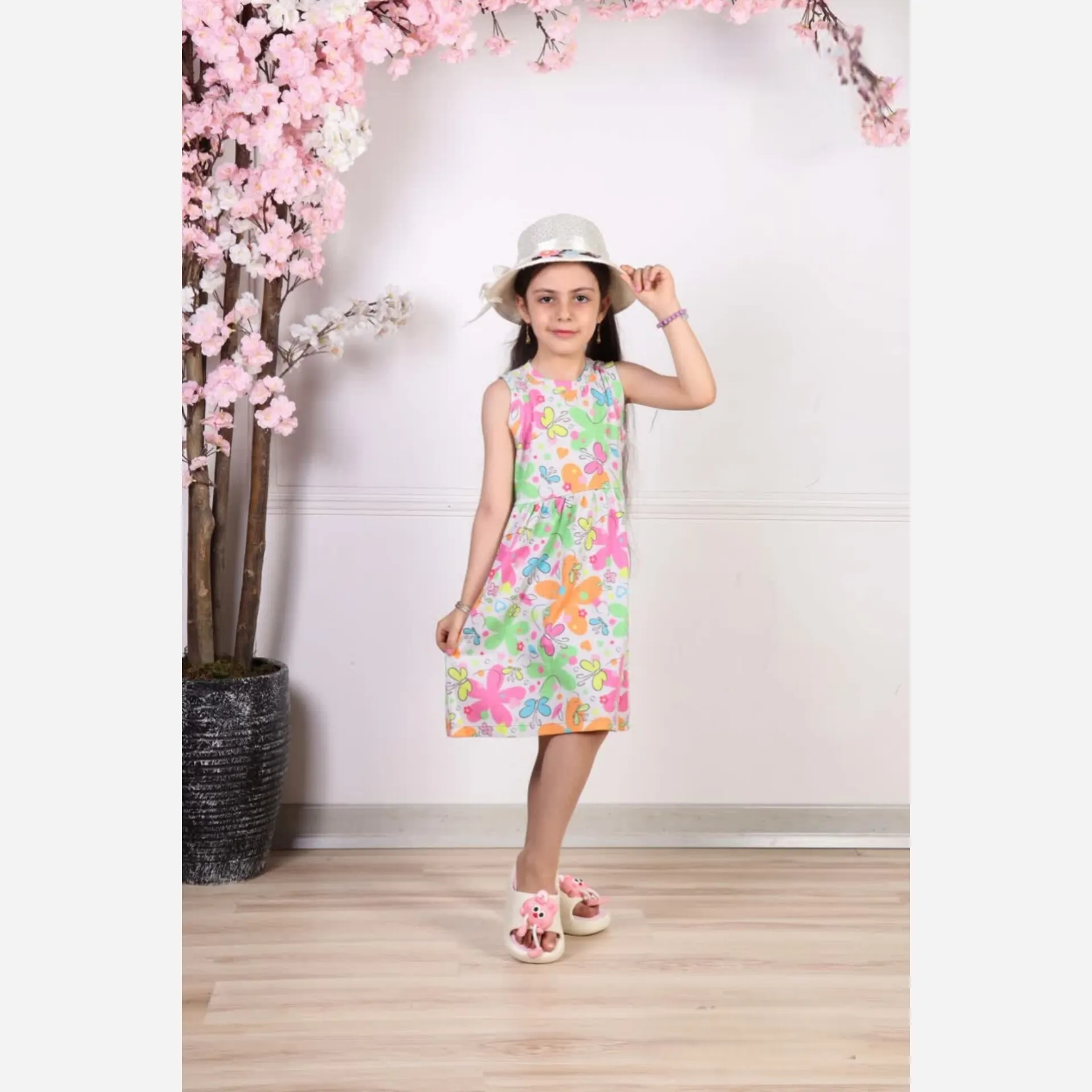 سارافون پنبه کبریتی دخترانه در سایزهای مختلف