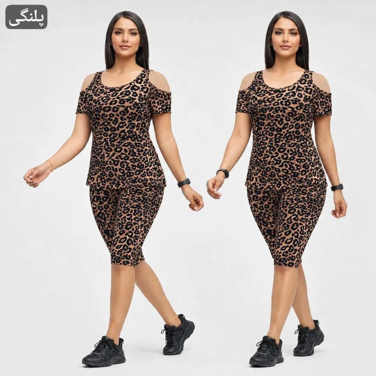 ست تاپ و شلوارک زنانه مدل ژوبین جنس ویسکوز الیزه فول کش فری سایز 36 تا 52