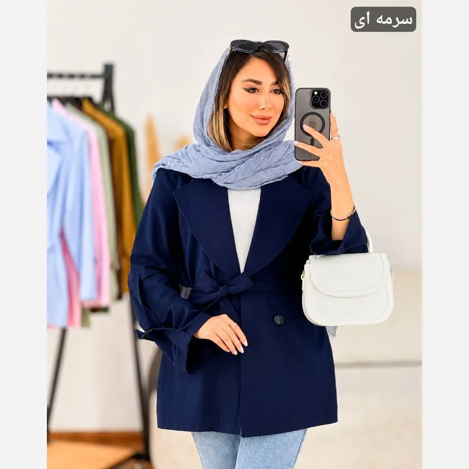 مانتو کتی زنانه مدل آستین سگک دار جنس کتان لنین نچرال فری سایز