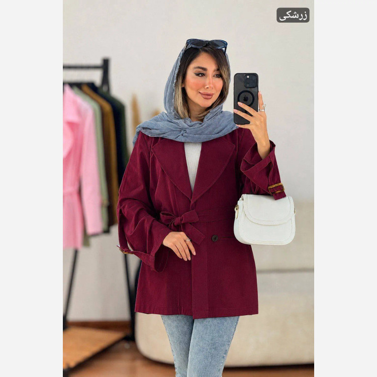 مانتو کتی زنانه مدل آستین سگک دار جنس کتان لنین نچرال فری سایز