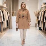 شومیز زنانه گلدوزی شده مدل مارال جنس شانتون فری سایز