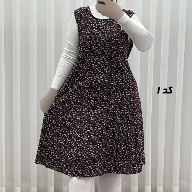 پیراهن ساحلی زنانه نخی فری سایز مناسب تا سایز 50