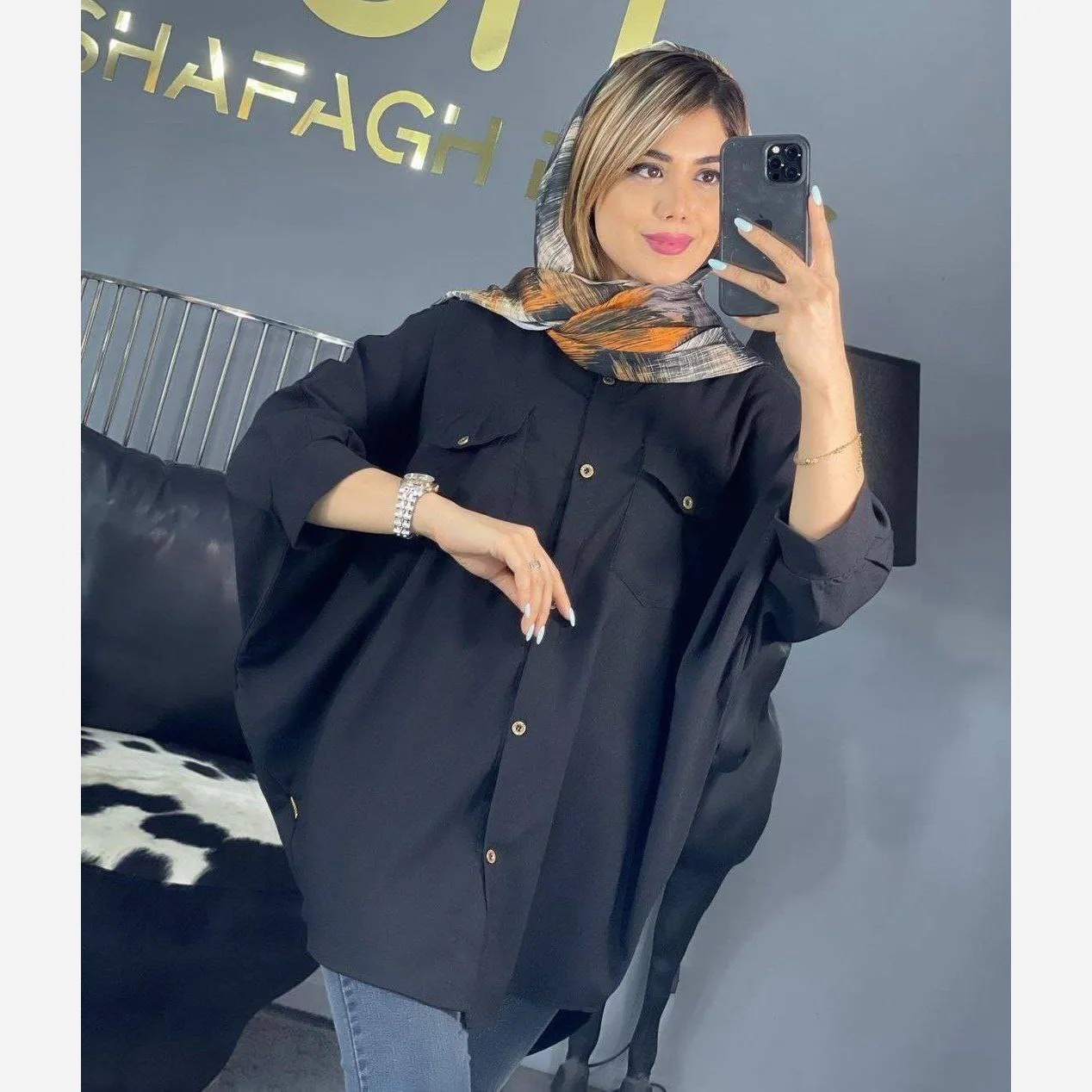 پانچ داکرون زنانه مشکی فری سایز مناسب 36 تا 46