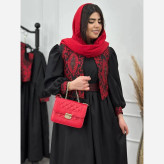 پیراهن زنانه مدل نارسیس جنس تافته سوزن دوزی و کرپ اندونزی فری سایز 36 تا 46