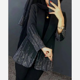 کت زنانه نگین آبشاری جنس مازراتی رنگ مشکی فری سایز