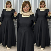 پیراهن زنانه مدل بنین جنس الیزه رنگ مشکی سایز فری 38 تا 46