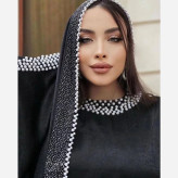 شال زنانه الماس جنس کوپرا درجه یک ابعاد 170 در 75 سانتیمتر با تزئین نگین مرواریدی