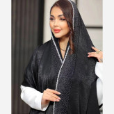 شال زنانه الماس جنس کوپرا درجه یک ابعاد 170 در 75 سانتیمتر با تزئین نگین مرواریدی