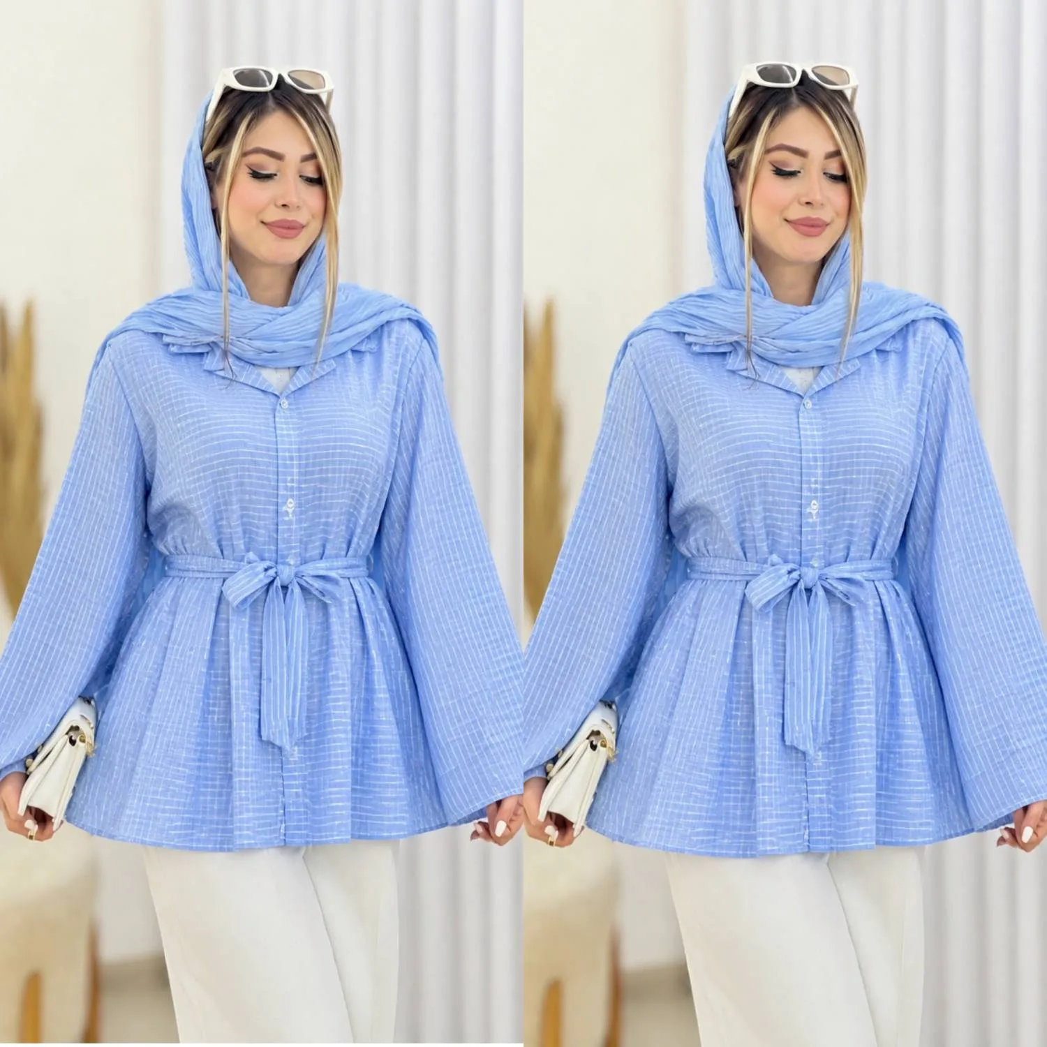 بلوز نخی وارداتی مدل شیپوری تابستانه فری سایز