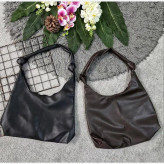 کیف چرمی بند گره ای سبک و جادار رنگ مشکی و موکا