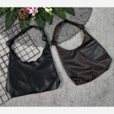 کیف چرمی بند گره ای سبک و جادار رنگ مشکی و موکا