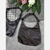 کیف چرمی بند گره ای سبک و جادار رنگ مشکی و موکا