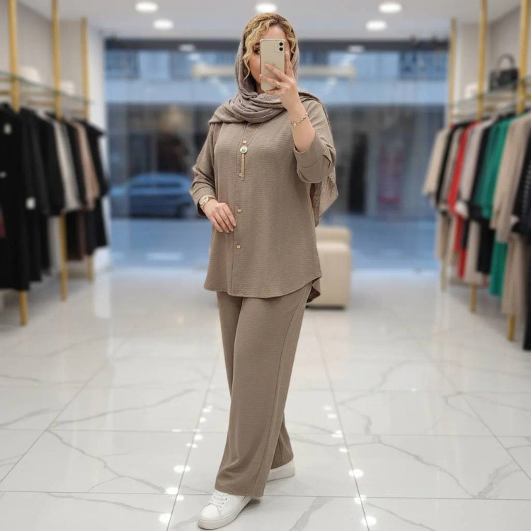 ست مانتو شلوار مراکشی بسکوییتی فری سایز 38 تا 50