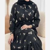 پیراهن زنانه باراکا جنس بوگاتی رنگ مشکی سایز فری 38 تا 46
