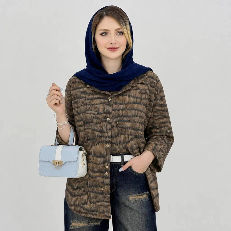 شومیز مانتویی شانتون سوفیا قد 82 سایز بزرگ زنانه