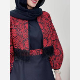 ست سه تیکه کت و سارافن و کمربند نارگل جنس تافته و کرپ اندونزی سایز فری سایز