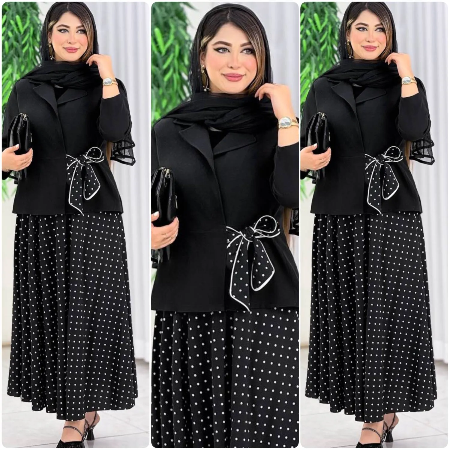 کت و دامن مجلسی زنانه مدل ژابیز جنس مازراتی و بوگاتی سایز فری 38 تا 44