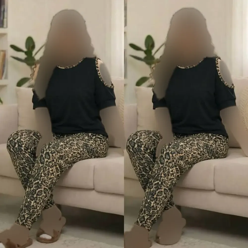 ست تیشرت و شلوار ویسکوز کش پرنس سایز فری 38 تا 48