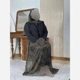 ست سه تیکه زنانه ترلان جنس مازراتی و تور پلنگی فری سایز 38 تا 46