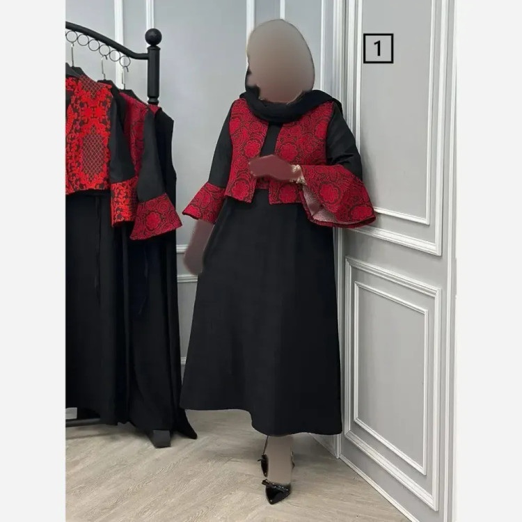 ست سه تیکه کت و سارافن و کمربند جنس کت تافته سارافن ژاکارد فری سایز 38 تا 48