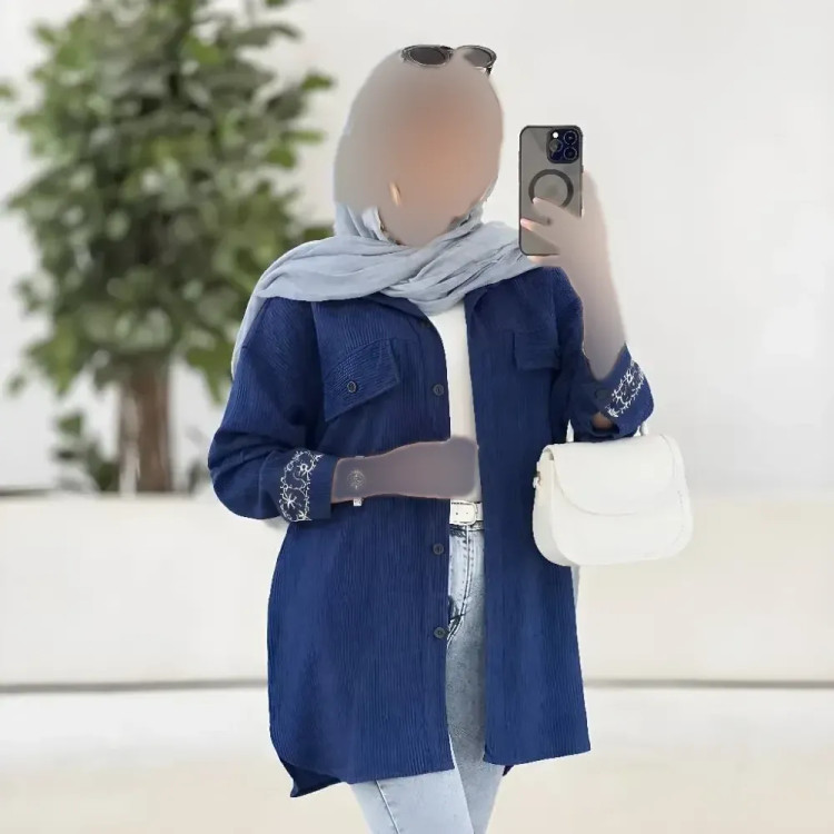 مانتو مچ گلدوزی سانیا جنس شانتون قد 90