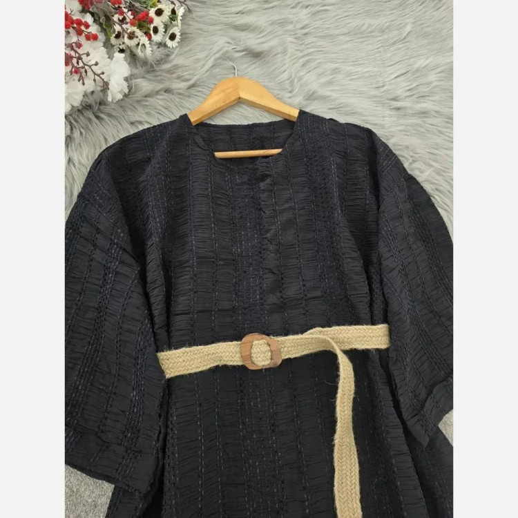 کفتان کوک دوزی زنانه مدل تیارا فری سایز رنگ مشکی سبز نسکافه ای سفید