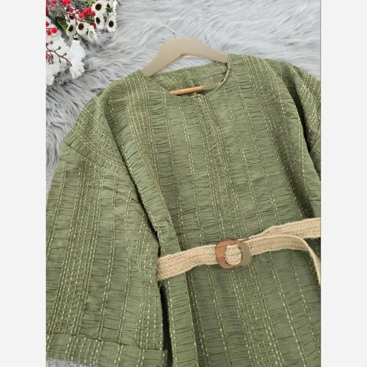 کفتان کوک دوزی زنانه مدل تیارا فری سایز رنگ مشکی سبز نسکافه ای سفید