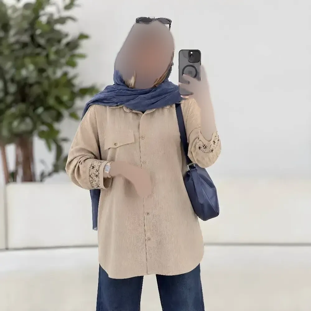مانتو مچ گلدوزی سانیا جنس شانتون قد 90