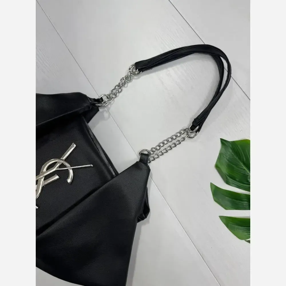 کیف یاشیل چرم باکیفیت رنگ نقره ای سایز آزاد