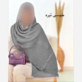 شال پلیسه لبه توری مشکی و نسکافه ای تیره مجلسی سایز آزاد