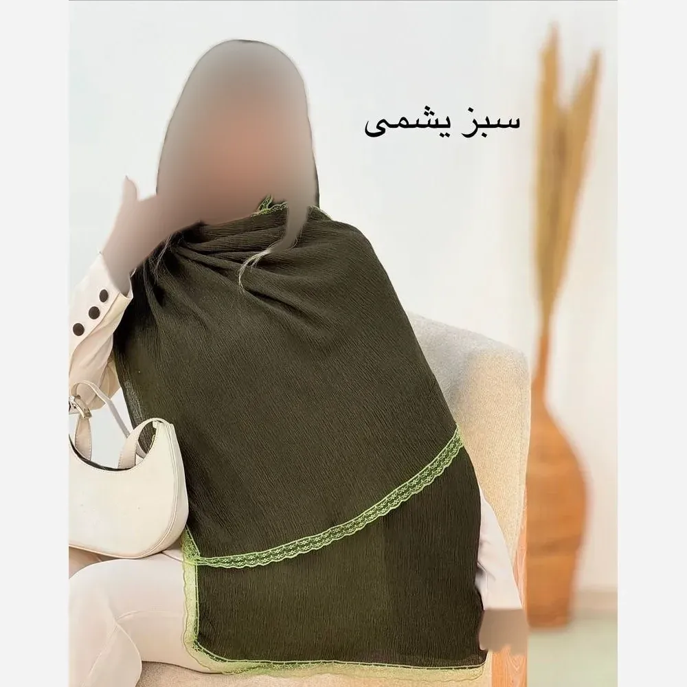 شال پلیسه لبه توری مشکی و نسکافه ای تیره مجلسی سایز آزاد
