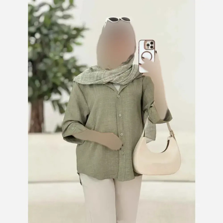 شومیز زنانه تابستونی جنس شانتون آستین سه ربعه رنگی سایز یک و دو