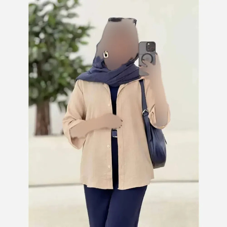 شومیز زنانه تابستونی جنس شانتون آستین سه ربعه رنگی سایز یک و دو