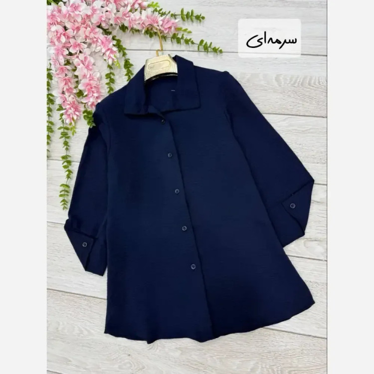 شومیز زنانه تابستونی جنس شانتون آستین سه ربعه رنگی سایز یک و دو