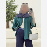 شومیز زنانه تابستونی جنس شانتون آستین سه ربعه رنگی سایز یک و دو