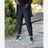 شلوار کتان مام فیت کمر هویجی سبز تیره سایز 42