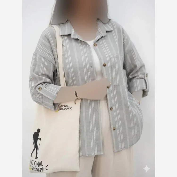 شومیز کوک دوزی مهدیس خنک و لطیف فری سایز کرم و نسکافه ای