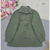 شومیز مانتویی لینن مدل بنفشه فری سایز رنگ بندی متنوع